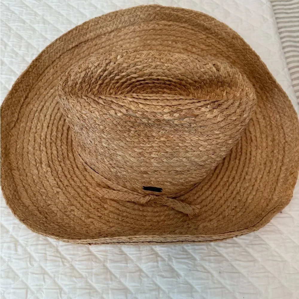 Frances Grey Andy Raffia Cowboy Hat In Natural